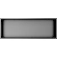 Guido Gusto Gun metal RVS Inbouwnis met tegelflens 30x90x10cm