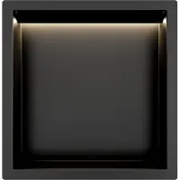 Guido Gusto Mat Zwart RVS Inbouwnis 30x30x7cm met RGB verlichting