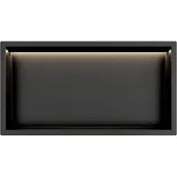 Guido Gusto Mat Zwart RVS Inbouwnis 30x60x7cm met RGB verlichting