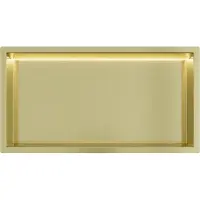 Guido Gusto Mat goud RVS Inbouwnis 30x60x7cm met RGB verlichting