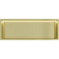 Guido Gusto Mat goud RVS Inbouwnis 30x90x10cm met RGB verlichting