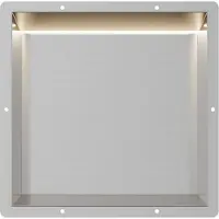 Guido Gusto RVS Inbouwnis 30x30x7cm met tegelflens en RGB verlichting