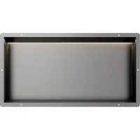 Guido Gusto Gun Metal RVS Inbouwnis 30x60x7cm met tegelflens LED verlichting