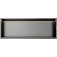 Guido Gusto Gun Metal RVS Inbouwnis 30x90x10cm met tegelflens LED verlichting