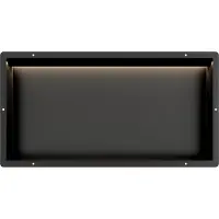 Guido Gusto Mat Zwart RVS Inbouwnis 30x60x7cm met tegelflens en RGB verlichting