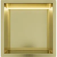 Guido Gusto Mat goud RVS Inbouwnis 30x30x10cm met RGB verlichting