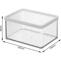 Rotho Loft voedselbewaardozen - met witte siliconenafdichtring - kaasdoos 2,25 liter - transparant
