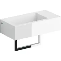 Clou Flush 3 fontein 36cm voorbewerkt kraangat rechts met handdoekhouder mineral marmer wit