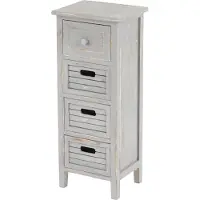 MCW Ladekast T18, ladekast, 4 laden, 74x30x25cm Shabby-Look Vintage ~ grijs