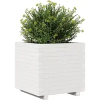 vidaXL Plantenbak 50x50x49,5 cm massief grenenhout wit
