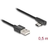 DeLOCK 80029 USB-kabel USB 2.0 USB-A stekker, USB-C stekker 0.50 m Zwart