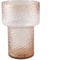 Ptmd Blane Brown Dotted Glass Vase Round Wide Border L (Bruin, 21x30x21cm)