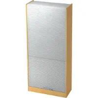 Hjh OFFICE PRO SIGNA R90 RE - Beuken/Zilver Roldeurkast Hoogte van de map | 5 OH Rail handvat (kunststof)