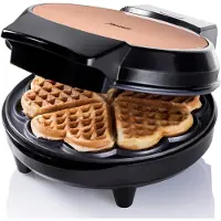 Bestron Wafelijzer - AWM700CO - 700W - 5 hartvormige wafels - Anti aanbaklaag - Koper/Zwart - 5 jaar garantie