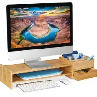 Relaxdays Monitorstandaard, Monitorstijgers, Bruin
