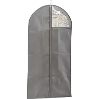Zeller Kledinghoes - Grijs - Polyester/kunststof - 58 x 118 cm - ritssluiting - met venster