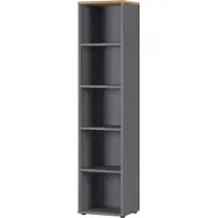 Germania boekenkast 4234-564 bruin, donkergrijs, eiken 450 mm (B) X 400 mm (D) X 1970 mm (H)