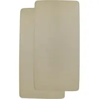Meyco Baby Uni hoeslaken wieg - 2-pack - taupe - 40x80/90cm
