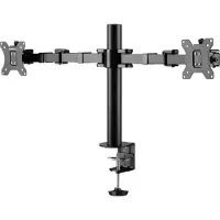 Speaka Professional SP-MM-220 Monitorbeugel Aantal monteerbare displays: 2 Display(s) 43,2 cm (17) - 81,3 cm (32) Zwart Kantelbaar, Zwenkbaar, Draaibaar