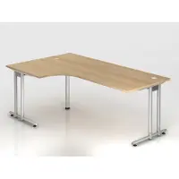 Hjh OFFICE PRO NANO 82 S - 200 x 120 Eiken/Zilver