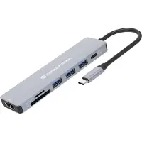 Conceptronic - DONN19G - 7-in-1 dockingstation USB 3.2 Gen 1, HDMI, USB-A 3.0 x 3, SD, TF/MicroSD, USB PD 100 W