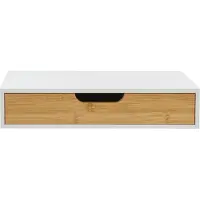 En.casa Wandplank set van 2 met lade Bokn bamboe 40x24x8 cm wit []