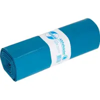 Deiss PREMIUM afvalzakken, 140 liter, gerecycled LDPE, robuust & scheurvast, blauw, B 700 x H 1100 mm, 60 µm, 200 stuks