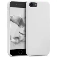 Kwmobile telefoonhoesje geschikt voor Apple iPhone SE (2022 / 2020) / iPhone 8 / 7 - Hoesje met siliconen coating - Smartphone case in wit