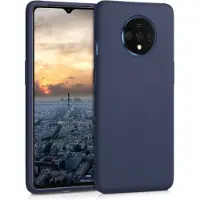 Kwmobile telefoonhoesje geschikt voor OnePlus 7T - Hoesje met siliconen coating - Smartphone case in marineblauw