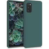 Kwmobile telefoonhoesje geschikt voor Samsung Galaxy A41 - Hoesje met siliconen coating - Smartphone case in mosgroen