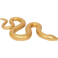 Atmosphera Home decoratie dieren/slangen beeldje Boa - goud kleurig - 36 x 18 cm