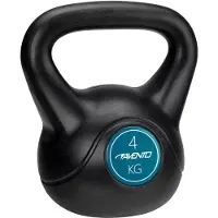 Avento Kettlebell - 4 kg - Zwart - Breed Handvat