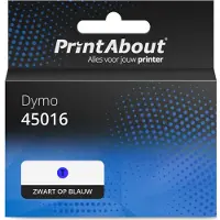 PrintAbout Tape 45016 (S0720560) Zwart op blauw (12 mm) geschikt voor Dymo