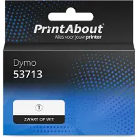 PrintAbout Tape 53713 (S0720930) Zwart op wit (24 mm) geschikt voor Dymo