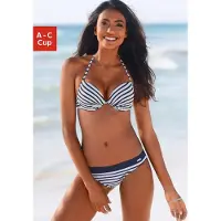 Venice beach Bikinitop 'Summer' navy / wit