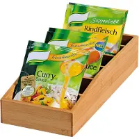 Kesper FSC Bamboe Houten Opbergkist met 6 Vakken voor Soep of Saus Zakken