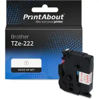PrintAbout Huismerk vervangt Brother TZe-222 Tape Rood op wit (9 mm)