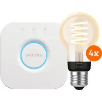 Philips Hue Filament White Ambiance Standaard 4-Pack + Bridge