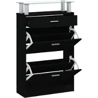 vidaXL Schoenenkast 63x24x104 cm bewerkt hout zwart