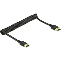 DeLOCK 84967 HDMI-kabel HDMI Aansluitkabel HDMI-A-stekker 1.5 m Zwart 4K UHD, Vergulde steekcontacten, Afgeschermd (drievoudig), Verdraaid