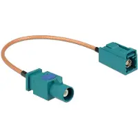 DeLOCK Fakra Z (m) - Fakra Z (v) antenne verlengkabel - RG316 - 50 Ohm / transparant - 0,20 meter