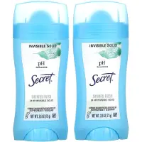 Secret Invisible Solid Anti-transpirant en Deodorant voor Vrouwen Douchefrisse Geur 2.6 oz (Verpakking van 2)
