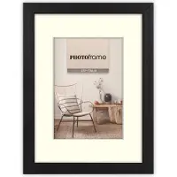 Zep - Houten Fotolijst Malmo Zwart met Passepartout voor foto formaat 20x30 / 30x40 - V4534B