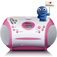 Ginza.se SCD-24PK kids - Draagbare stereo FM radio met CD-speler - Roze