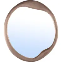 Ptmd Don Brown Velvet Mirror Organic Round (Bruin, 70x70cm)