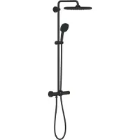 GROHE Vitalio Comfort 250 regendoucheset in hoogte verstelbaar met 3 straalsoorten mat zwart