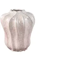 Ptmd Hamish Pink Ceramic Round Wavy Shaped Vase S