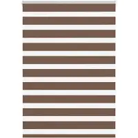 vidaXL Zebra rolgordijn 95x150 cm stofbreedte 90,9 cm polyester bruin