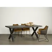 Tower Living Xara Live-edge dining table 240x100 - top 5 (Zwart, 240x100x78cm)