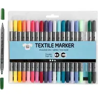 Colortime Textile markers, line 2,3+3,6 mm, additional colours, 20pc/ 1 pack